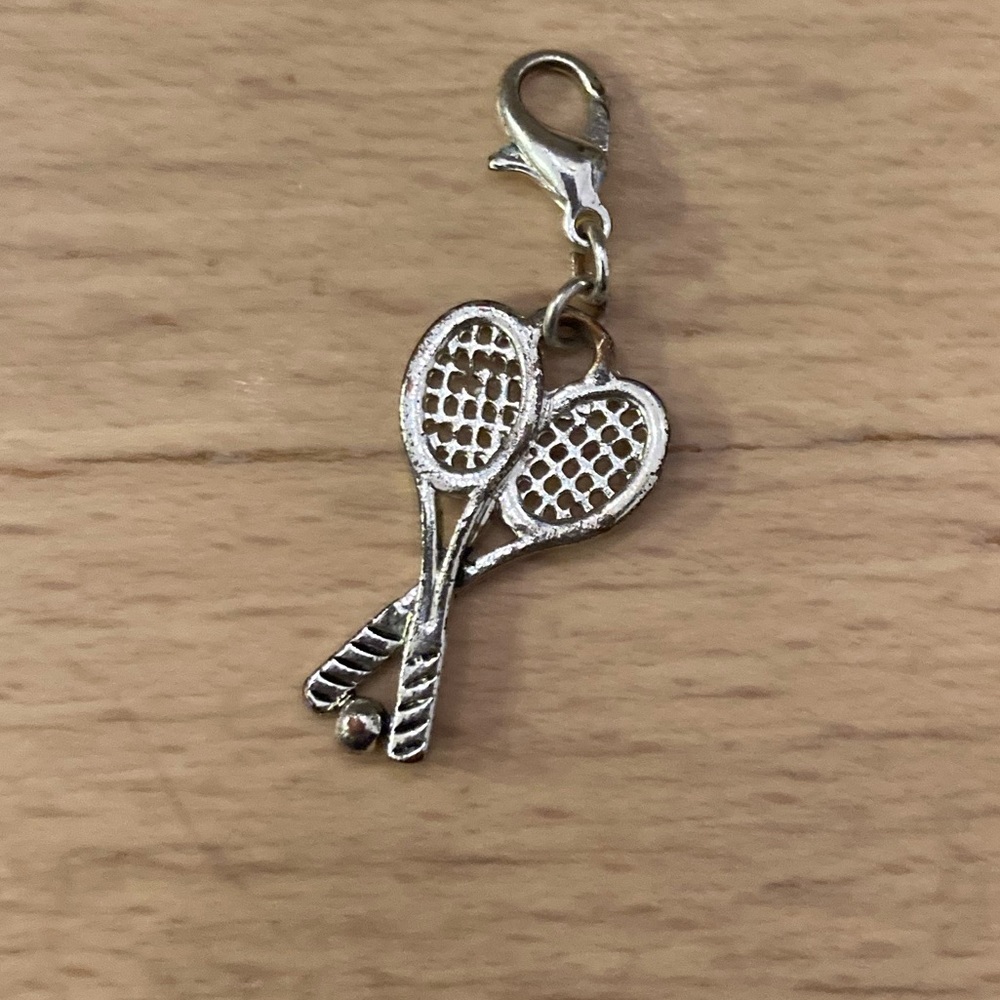 Silver Tennis Racket Charm - NEW - Picture 3 of 3